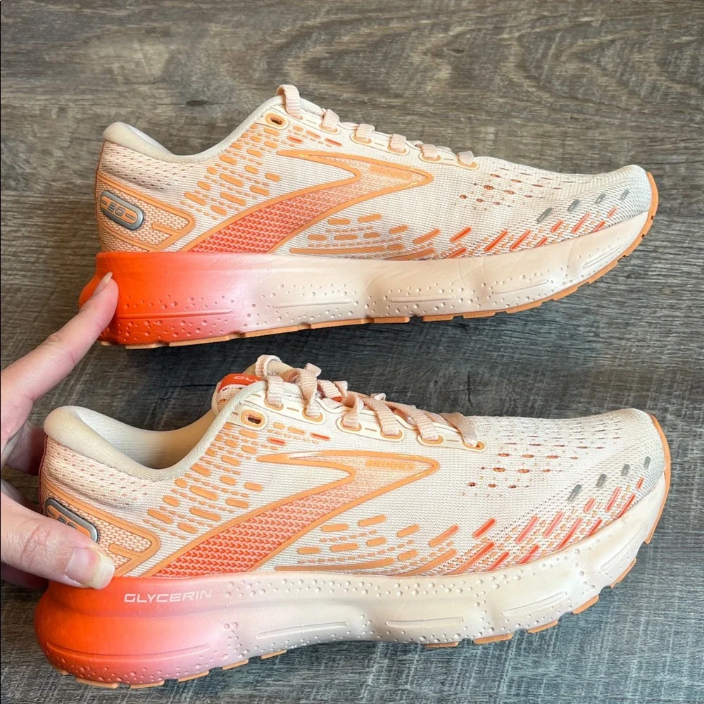 Brooks Glycerin 20 Running Shoes Women's 7 Peach/Tangerine/Orange - Picture 5 of 10